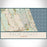 Palm Coast Florida Map Print Landscape Orientation in Woodblock Style With Shaded Background