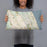 Person holding 20x12 Custom Palm Coast Florida Map Throw Pillow in Woodblock