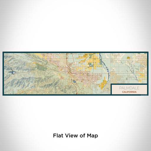 Flat View of Map Custom Palmdale California Map Enamel Mug in Woodblock