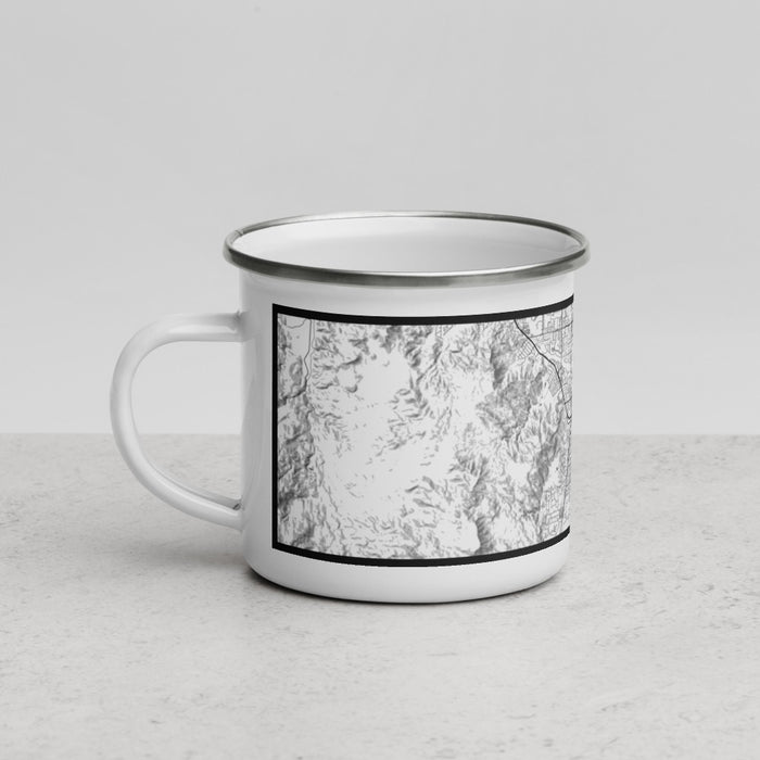 Left View Custom Palm Desert California Map Enamel Mug in Classic