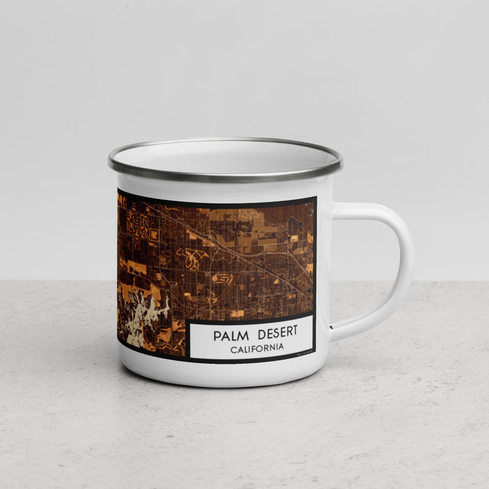 Right View Custom Palm Desert California Map Enamel Mug in Ember