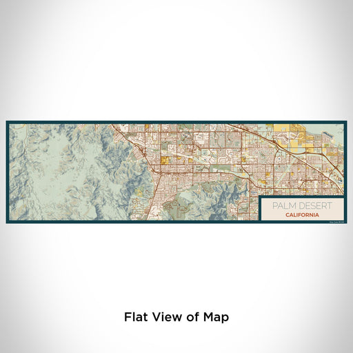 Flat View of Map Custom Palm Desert California Map Enamel Mug in Woodblock