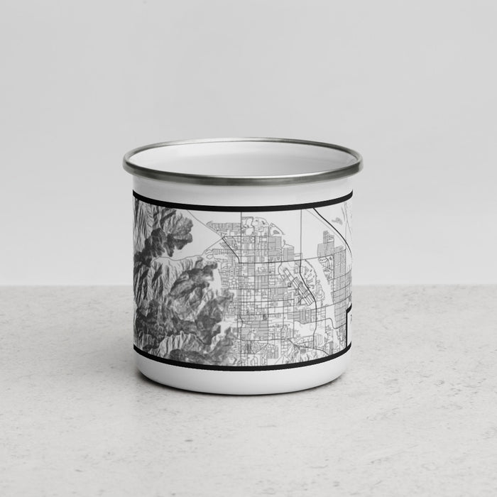 Front View Custom Palm Springs California Map Enamel Mug in Classic