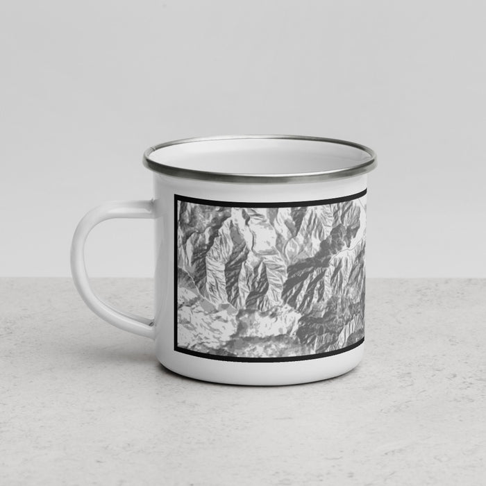 Left View Custom Palm Springs California Map Enamel Mug in Classic