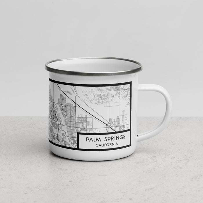 Right View Custom Palm Springs California Map Enamel Mug in Classic