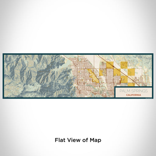Flat View of Map Custom Palm Springs California Map Enamel Mug in Woodblock