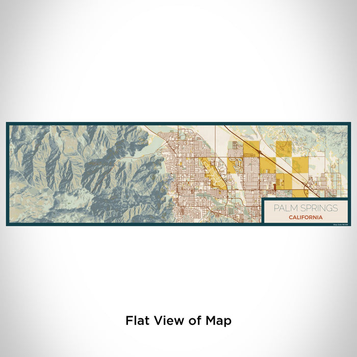 Flat View of Map Custom Palm Springs California Map Enamel Mug in Woodblock