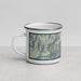 Left View Custom Palm Springs California Map Enamel Mug in Woodblock