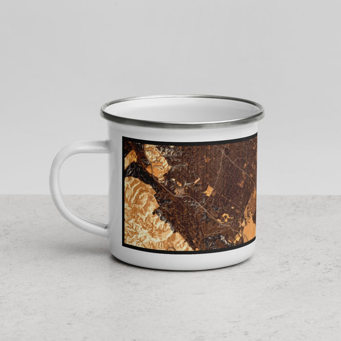 Left View Custom Palo Alto California Map Enamel Mug in Ember