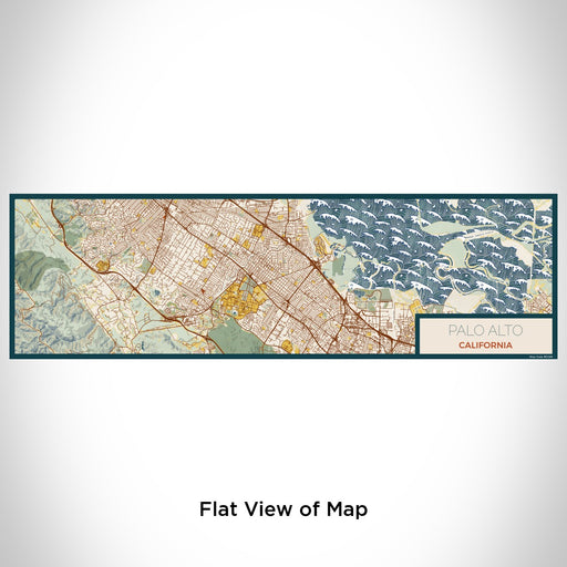 Flat View of Map Custom Palo Alto California Map Enamel Mug in Woodblock