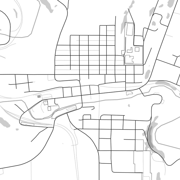 Palouse Washington Map Print in Classic Style Zoomed In Close Up Showing Details