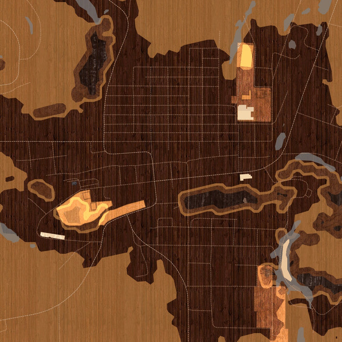 Palouse Washington Map Print in Ember Style Zoomed In Close Up Showing Details