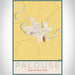 Palouse Washington Map Print Portrait Orientation in Woodblock Style With Shaded Background