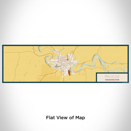 Flat View of Map Custom Palouse Washington Map Enamel Mug in Woodblock