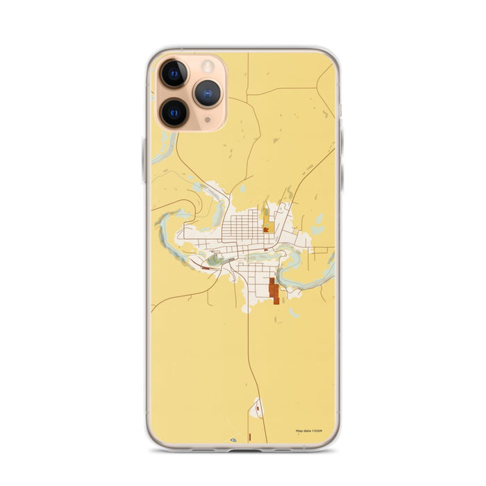 Custom Palouse Washington Map Phone Case in Woodblock