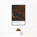 12x18 Panama City Florida Map Print Portrait Orientation in Ember Style With Small Cactus Plant in White Planter
