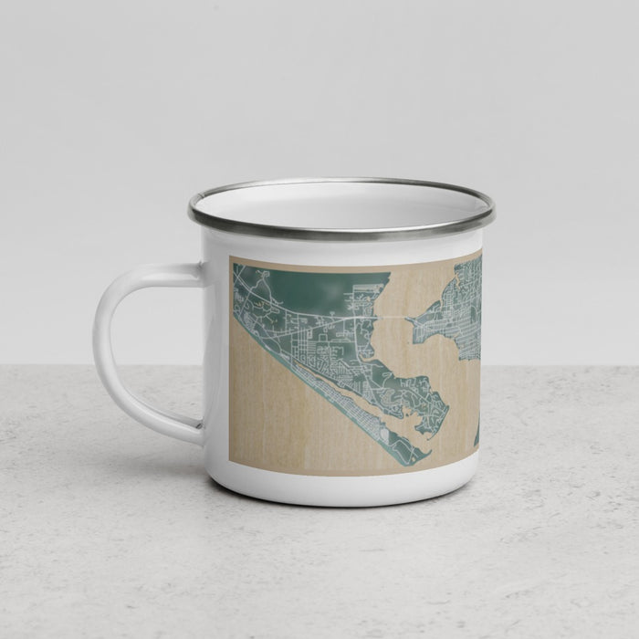 Left View Custom Panama City Florida Map Enamel Mug in Afternoon