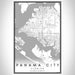 Panama City Florida Map Print Portrait Orientation in Classic Style With Shaded Background