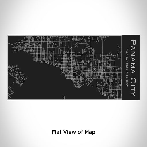 Rendered View of Panama City Florida Map Engraving on 17oz Stainless Steel Insulated Cola Bottle in Black