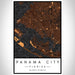 Panama City Florida Map Print Portrait Orientation in Ember Style With Shaded Background