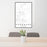 24x36 Pangburn Arkansas Map Print Portrait Orientation in Classic Style Behind 2 Chairs Table and Potted Plant