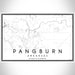 Pangburn Arkansas Map Print Landscape Orientation in Classic Style With Shaded Background