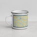 Left View Custom Pangburn Arkansas Map Enamel Mug in Woodblock