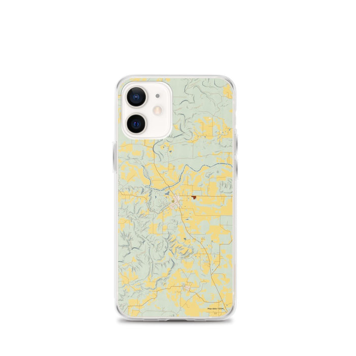 Custom iPhone 12 mini Pangburn Arkansas Map Phone Case in Woodblock