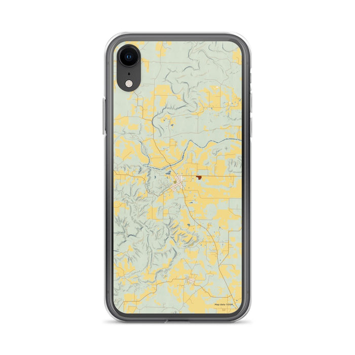 Custom iPhone XR Pangburn Arkansas Map Phone Case in Woodblock