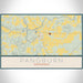 Pangburn Arkansas Map Print Landscape Orientation in Woodblock Style With Shaded Background