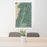 24x36 Panton Vermont Map Print Portrait Orientation in Afternoon Style Behind 2 Chairs Table and Potted Plant