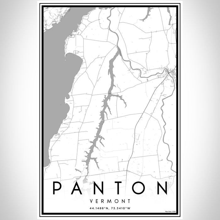 Panton Vermont Map Print Portrait Orientation in Classic Style With Shaded Background