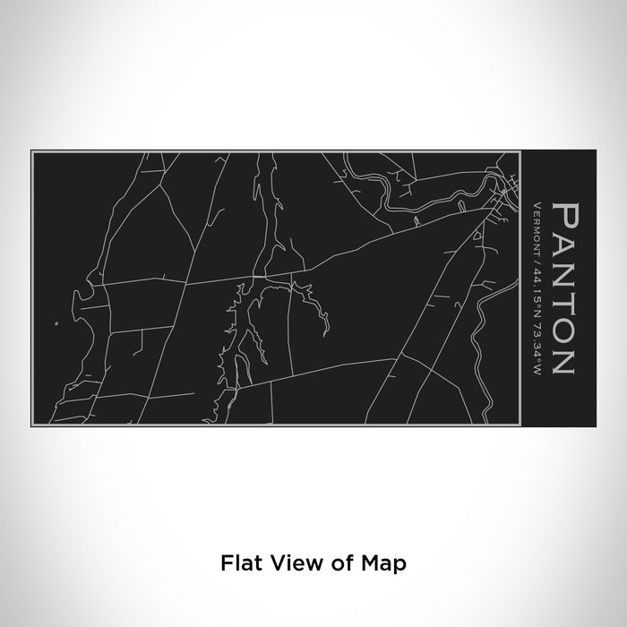 Rendered View of Panton Vermont Map Engraving on 17oz Stainless Steel Insulated Cola Bottle in Black