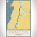 Panton Vermont Map Print Portrait Orientation in Woodblock Style With Shaded Background