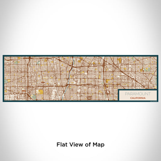 Flat View of Map Custom Paramount California Map Enamel Mug in Woodblock