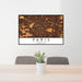 24x36 Paris France Map Print Lanscape Orientation in Ember Style Behind 2 Chairs Table and Potted Plant