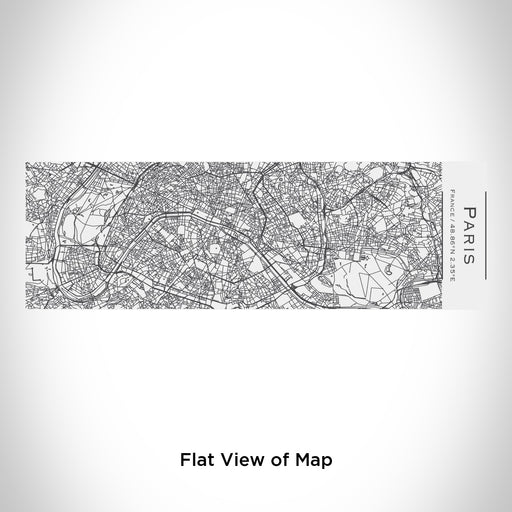 Rendered View of Paris France Map Engraving on 10oz Stainless Steel Insulated Cup with Sliding Lid in White