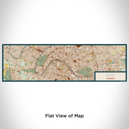 Flat View of Map Custom Paris France Map Enamel Mug in Woodblock