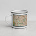 Left View Custom Paris France Map Enamel Mug in Woodblock