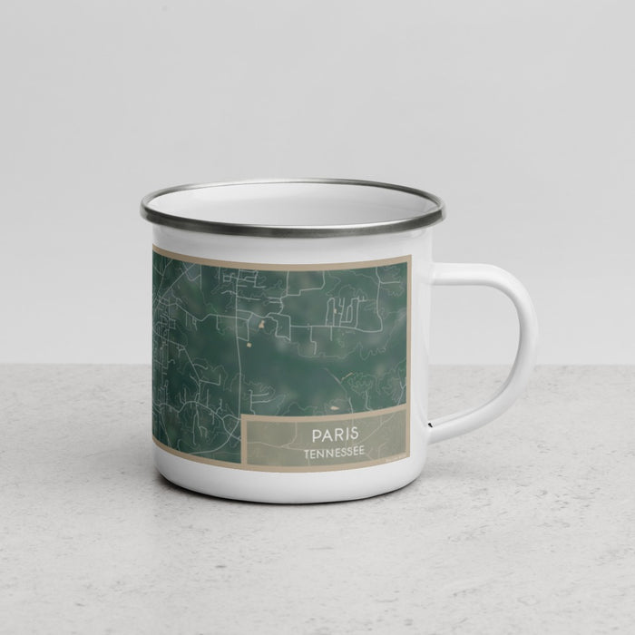 Right View Custom Paris Tennessee Map Enamel Mug in Afternoon