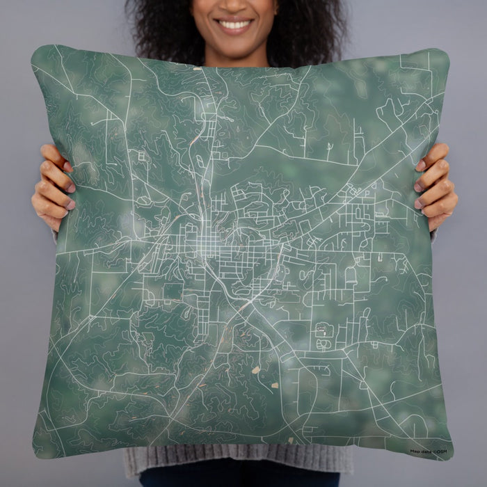 Person holding 22x22 Custom Paris Tennessee Map Throw Pillow in Afternoon