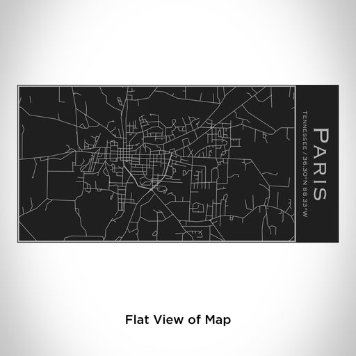 Rendered View of Paris Tennessee Map Engraving on 17oz Stainless Steel Insulated Cola Bottle in Black