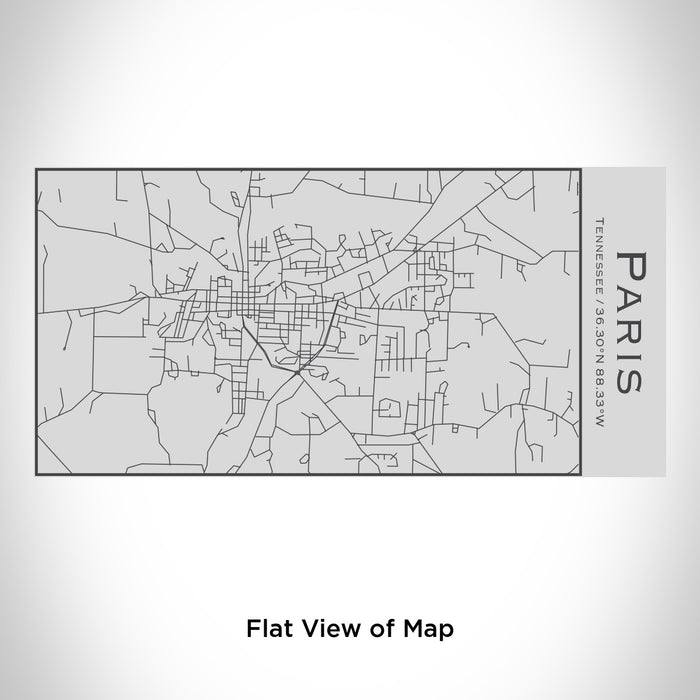 Rendered View of Paris Tennessee Map Engraving on 17oz Stainless Steel Insulated Cola Bottle