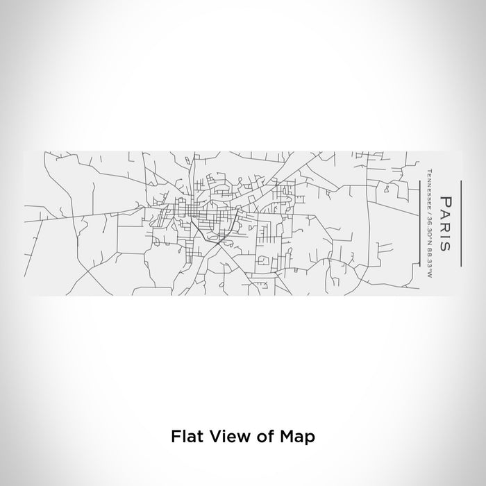 Rendered View of Paris Tennessee Map Engraving on 10oz Stainless Steel Insulated Cup with Sliding Lid in White