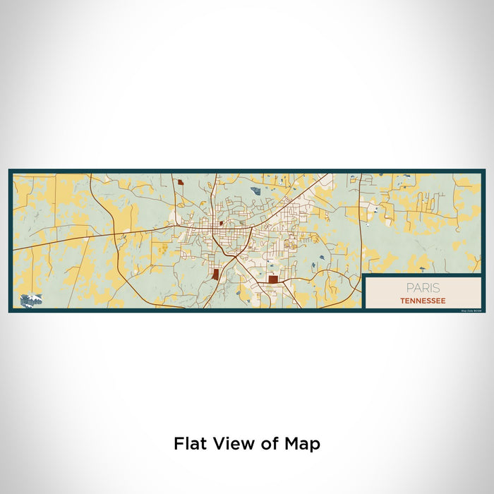 Flat View of Map Custom Paris Tennessee Map Enamel Mug in Woodblock