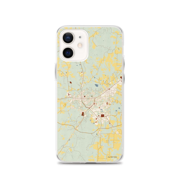 Custom iPhone 12 Paris Tennessee Map Phone Case in Woodblock