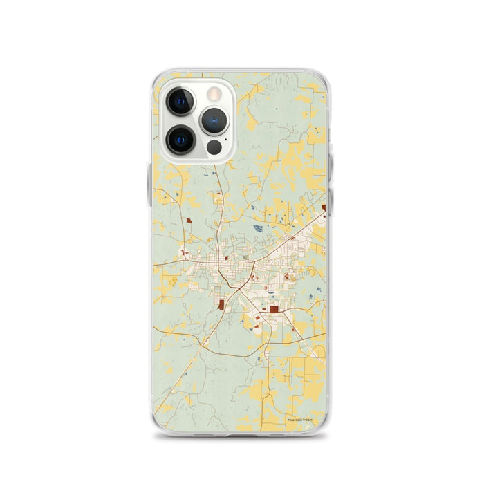 Custom iPhone 12 Pro Paris Tennessee Map Phone Case in Woodblock