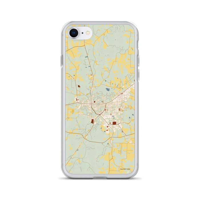 Custom iPhone SE Paris Tennessee Map Phone Case in Woodblock