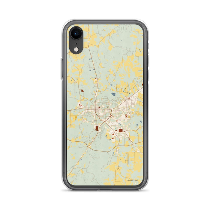 Custom iPhone XR Paris Tennessee Map Phone Case in Woodblock