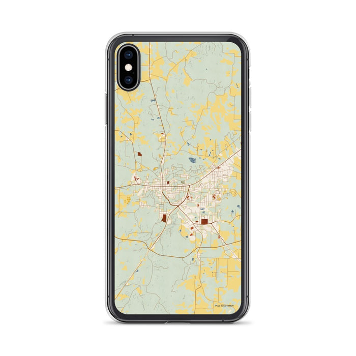 Custom iPhone XS Max Paris Tennessee Map Phone Case in Woodblock